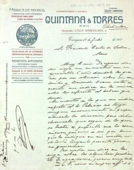 El senyor Quintana Torres respon la carta del president del Centre de Lectura