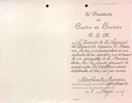 Carta d'agraïment a Mariano Antón