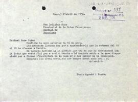 Carta del president a Pere Ladislao Guim amb relació a la compra de la casa del carrer de la Concepció