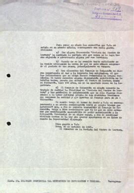 Carta del president al delegat provincial del ministeri d'informació i turisme