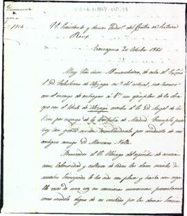 Carta de Gregorio Domènech donant el llibre "Olózaga"