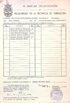 VI Marxa Excursionista de Regularitat de la província de Tarragona
