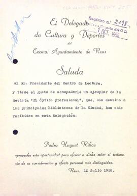 Donatiu d'un número de la revista "El óptico profesional"