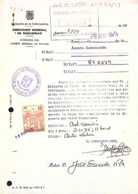 Aprovació de la celebració d'actes culturals