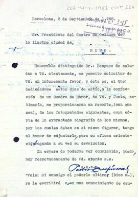 Pedro Cruspinera demana uns foto-gravats per una pintura