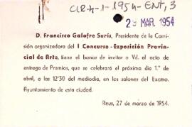 Invitació de Francesc Galofre Surís al president