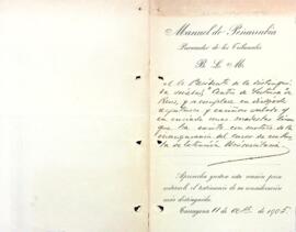 Manuel de Peñarrubia envia un text referent a l'acte d'inauguració de la Junta de Extensión Universitaria