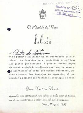 Petició de donatiu per la Festa Major