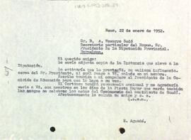 Carta d'Enric Aguadé Parés a A. Navarro Sedó