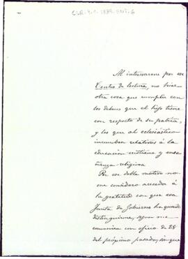 Carta d'Alejandro Mariné acceptant la gratitud del Centre de Lectura
