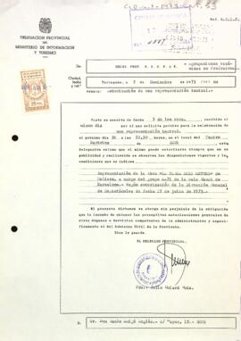 Autorització per a la representació de l'obra "La farsa dels metges"