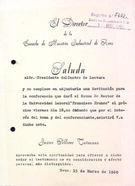 Carta de Xavier Pellicer Totosaus
