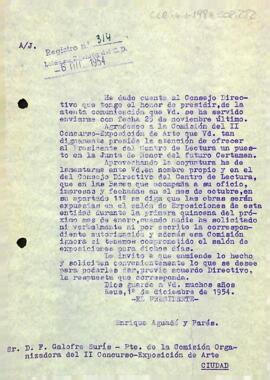 Carta del president a Galofre Surís