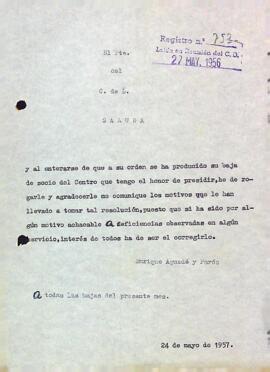Model de carta als socis que han cursat la baixa del Centre de Lectura