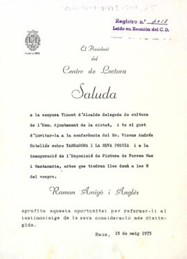 Invitació a l'alcalde de Reus