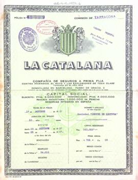 Pòlissa d'assegurança amb La Catalana