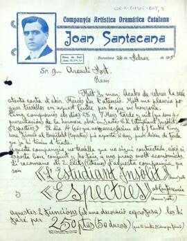 Joan Santacana envia informació sobre la seva companyia de teatre