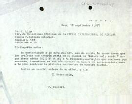Carta del secretari a Josep M. Morató Aragonès