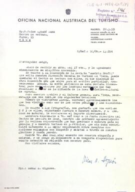 Agraïment de l'Oficina Nacional Austriaca de Turisme al Centre de Lectura