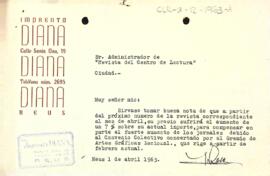 Carta de Rafael Mestres Llevat a Flavià Francisco Vilarrubí