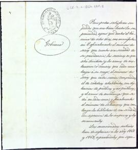 Carta de l'Ajuntament de Reus demanant dades de l'entitat dels anys 1862 i 1863