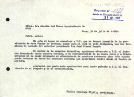 Carta del president a l'alcalde de Reus