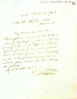 Resposta d'Evarist Fàbregas a Serafina Ferré per informar que la visitarà en les pròximes setmanes