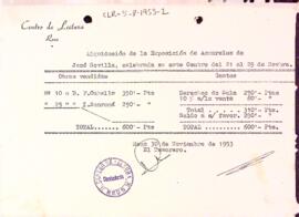 Liquidació econòmica de l'exposició de José Sevilla