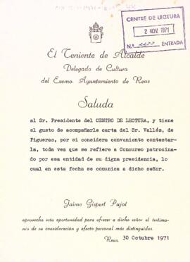 Sobre una carta del senyor Vallès