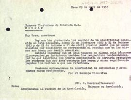 Carta del Consell Directiu a las Forces Elèctriques de Catalunya SA
