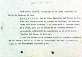Certificat de Joan Besora Barberà