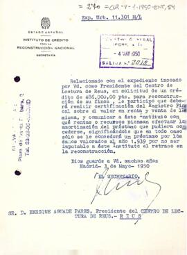 L'Instituto de Crédito para la Reconstrucción Nacional demana documentació