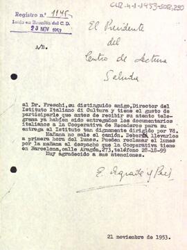 Carta del president a Renato Freschi