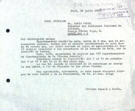 Carta del president al director de l'Istituto Italiano di Cultura de Barcelona