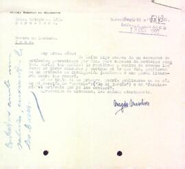 Carta de Magda Ródenas de Masoliver