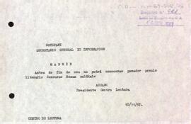 Telegrama del president al secretari general d'informació