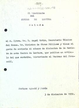 Carta d'Enric Aguadé Parés a Ángel Ortiz