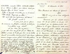 Carta de Josep Salvat Gusí agraint que el Centre de Lectura l'hagi elegit com a representant en l'acte inaugural de l'exposició homenatge a Baldomer Galofre tot i la seva impossibilitat d'assistir-hi