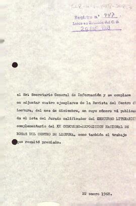Carta del president al secretari general d'informació