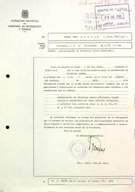 Autorització per a la celebració d'actes publics