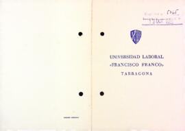 Invitació de la Universidad Laboral Francisco Franco