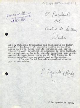 Carta del president al delegat provincial d'informació i turisme de Tarragona