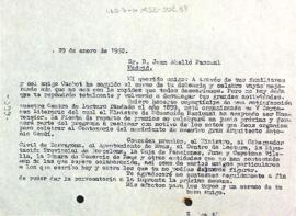 Carta d'Enric Aguadé Parés a Joan Abelló Pascual