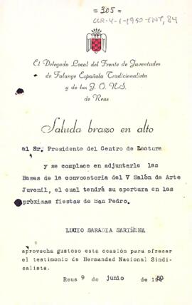 Enviament de les bases del V Saló d'Art Juvenil