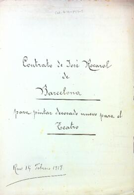Contrato de José Rocarol de Barcelona para pintar decorado nuevo para el Teatro