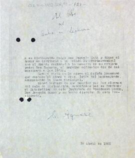 Carta d'Enric Aguadé Parés a Eugeni Mata