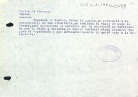 Carta de Ricard Cort Molons al Centre de Lectura