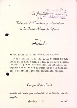 Carta de Gaspar Ribé Carbó