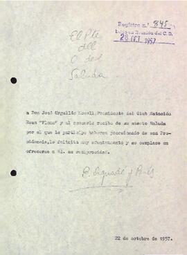 Carta a Josep Urgellès Morell