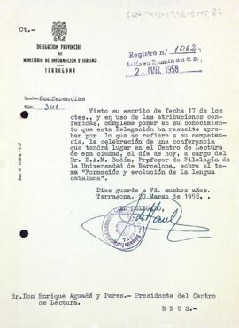 Aprovació d'una conferència